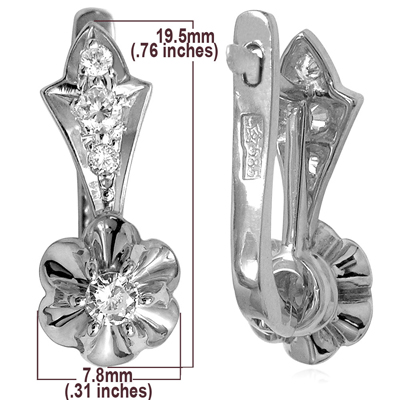 14k Gold Diamond Earrings Russian Jewelry