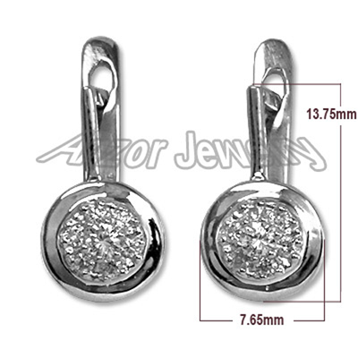 old Russian style Diamond Malinka Earrings14K GOLD
