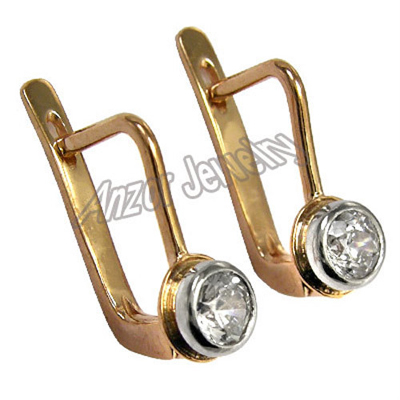 Europea Syle Diamond Earrings in 14k Rose gold 585