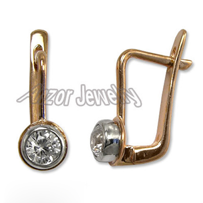 Russian Syle Diamond Earrings in 14k Rose gold 585