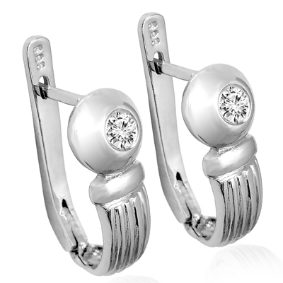 Russian Style Diamond Earrings in 585 14K Gold