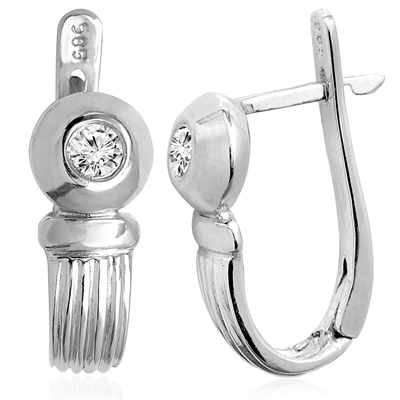 Russian Style Diamond Earrings in 585 14K Gold