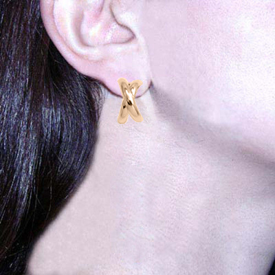 14k Gold Picasso style Earrings
