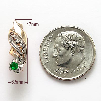 14k Rose Gold Emerald Russian style Earrings