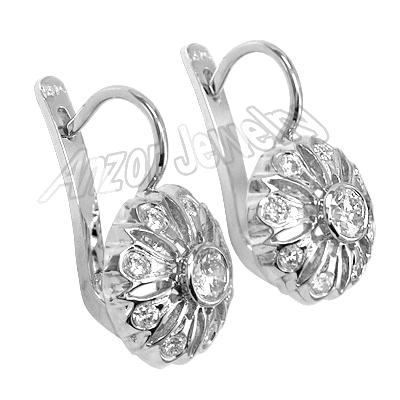 Russian Style Diamod Malinka Earrings 14k 585