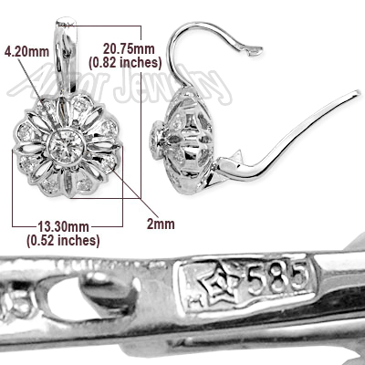 Russian Style Diamod Malinka Earrings 14k 585