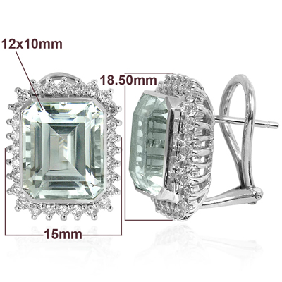 14k Russian Style Diamond and Aquamarine Earrings