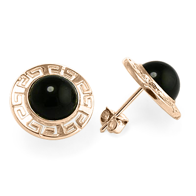 14k Gold Black Onyx Earrings