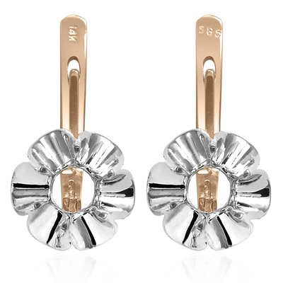 14k Gold Russian Semi-Mount Earrings for 1.00
