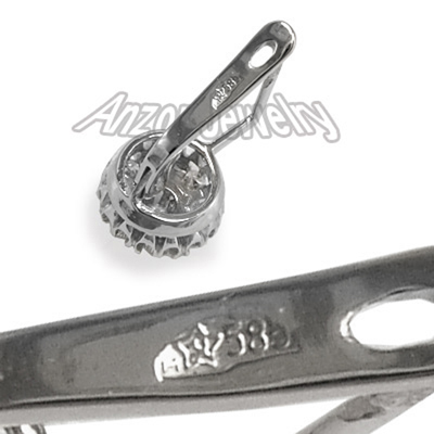 Old Russian Style Malinka Diamond Earrings 585 14K