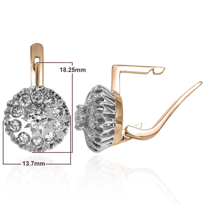 Russian Style Diamond Malinka Earrings 585