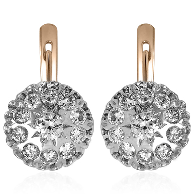 Russian Style Diamond Malinka Earrings 14k