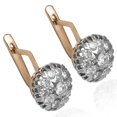 Russian Style Diamond Malinka Earrings 14k