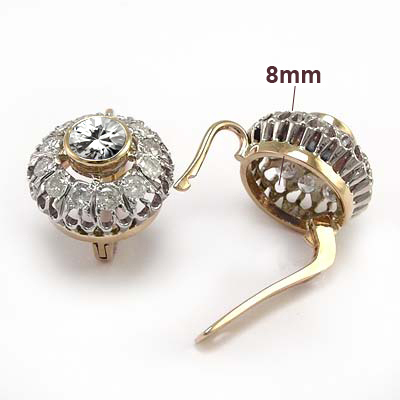 Russian Style Diamond & Sapphire Earrings 585