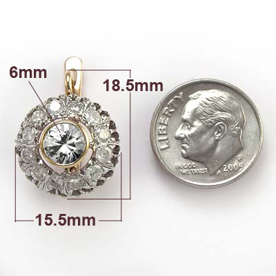 Russian Style Diamond & Sapphire Earrings 585