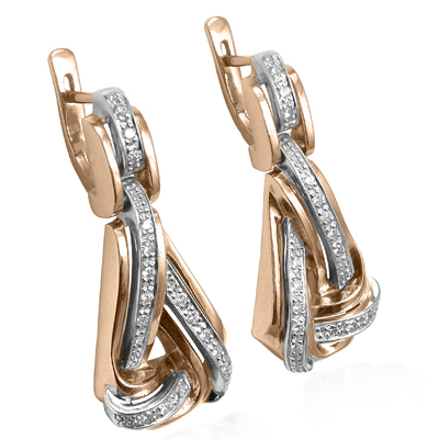 Russian Style Diamond Earrings 585 14k