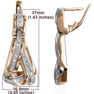 Russian Style Diamond Earrings 585 14k
