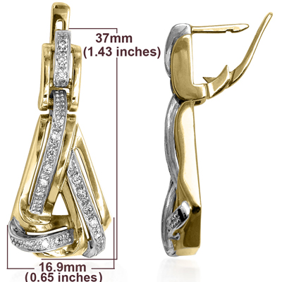 Russian Style Diamond Earrings 14k gold