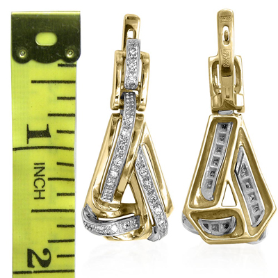 Russian Style Diamond Earrings 14k gold