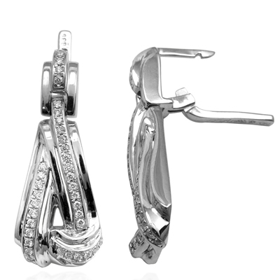 Russian Style Diamond Earrings in 18k