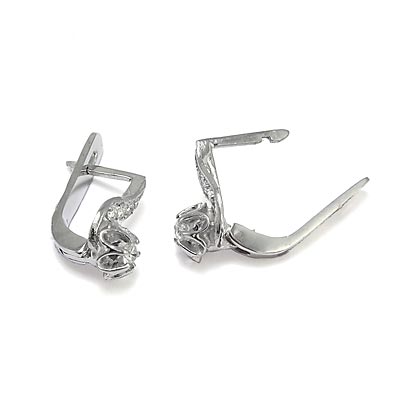 Diamond Earrings in Platinum Russian Style