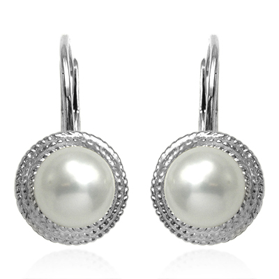 14k Gold Pearl leverback locks Earrings