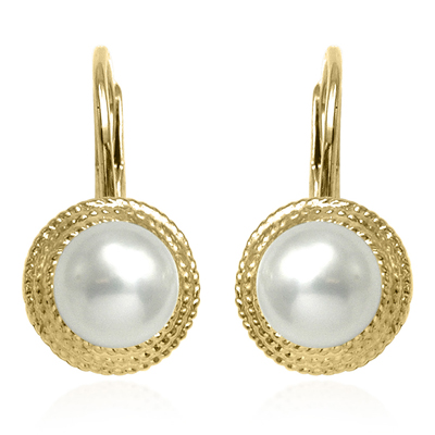 14k Gold Pear leverback locks Earrings