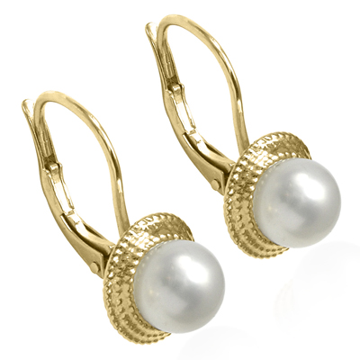 14k Gold Pear leverback locks Earrings