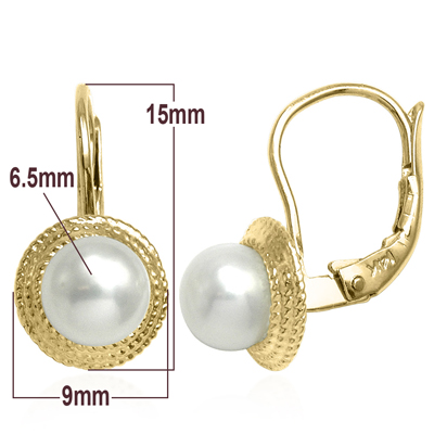 14k Gold Pear leverback locks Earrings