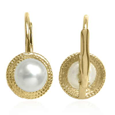 14k Gold Pear leverback locks Earrings