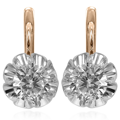 Russian tulpan Style Cubic Zirconia Earrings 585