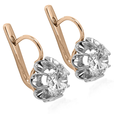 Russian tulpan Style Cubic Zirconia Earrings 585