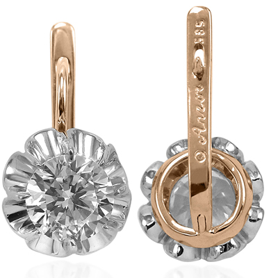 Russian tulpan Style Cubic Zirconia Earrings 585