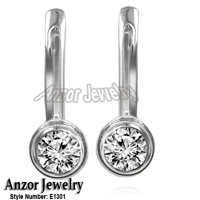Russian Style Earrings in 14k White gold 585