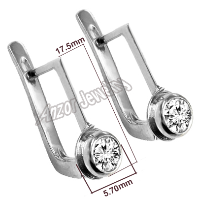 Russian Style Earrings in 14k White gold 585