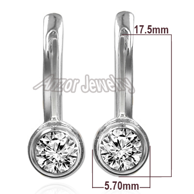 Russian Style Earrings in 14k White gold 585