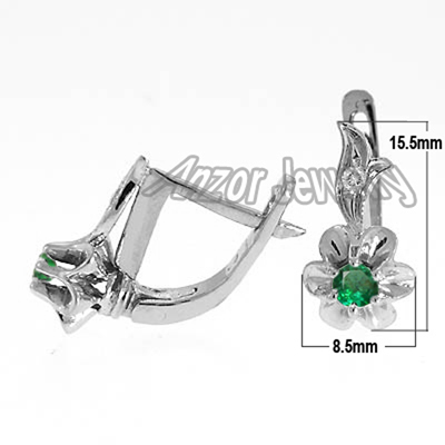 Russian style diamond earrings 14k w gold