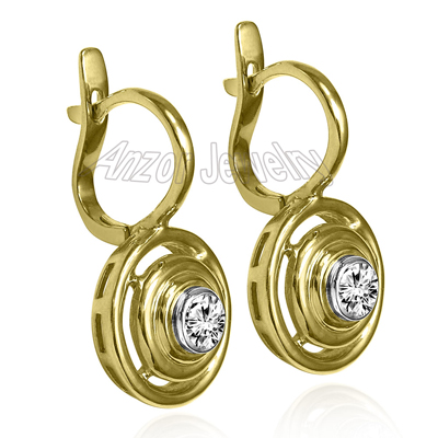 Russian Style Diamond Earrings in 18K Gold