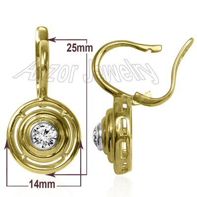 Russian Style Diamond Earrings in 18K Gold