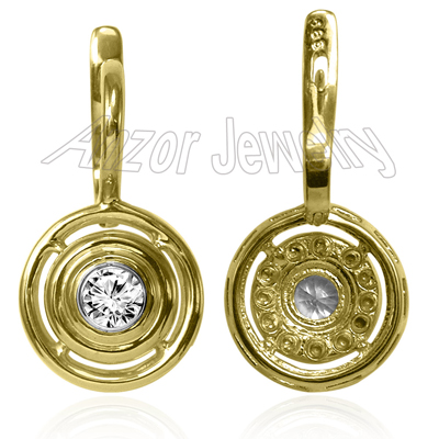 Russian Style Diamond Earrings in 18K Gold