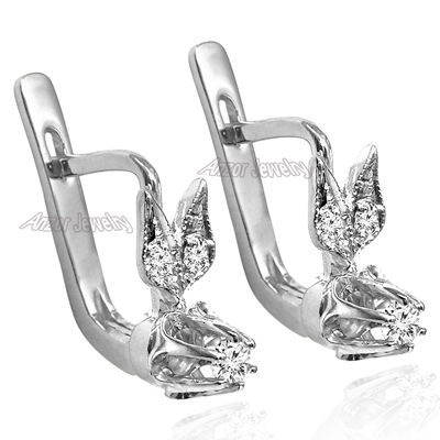 Russian Style Diamond Earrings in 14k 585