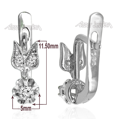 Russian Style Diamond Earrings in 14k 585