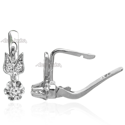 Russian Style Diamond Earrings in 14k 585