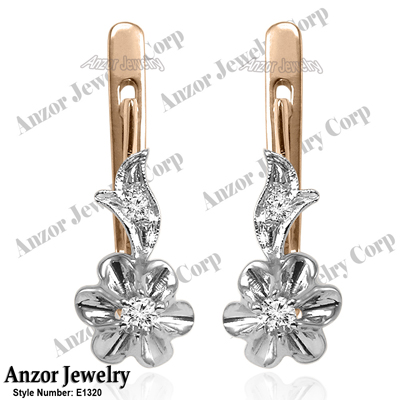 Russian style diamond earrings 585