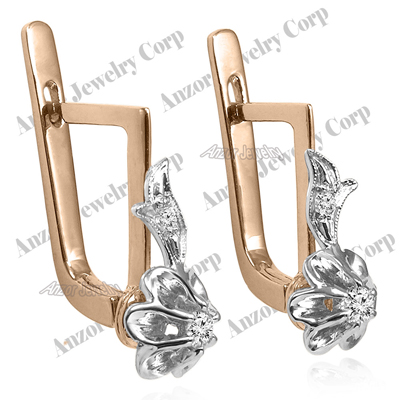 Russian style diamond earrings 585