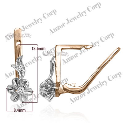 Russian style diamond earrings 585