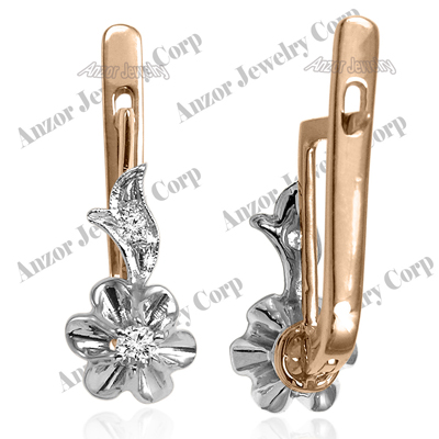Russian style diamond earrings 585