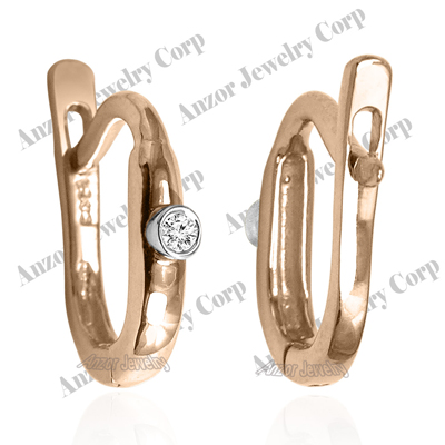 Russian Style Diamond Earrings 14k Gold