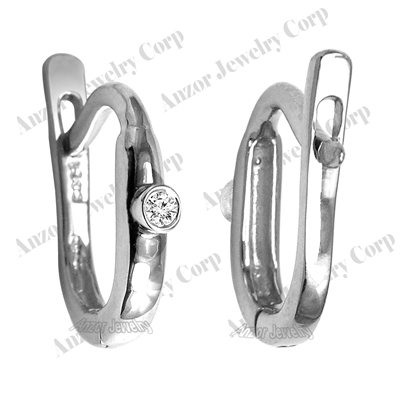 Russian Style Diamond Earrings 14k Gold 12mm