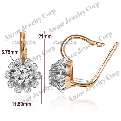Russian Style Diamond Earrings in 14k 585